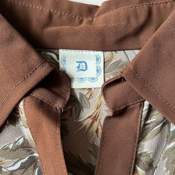 VINTAGE 60s-70s Dress dagger collar pleated midi fit & flare Cottagegore XS - Picture 10 of 16